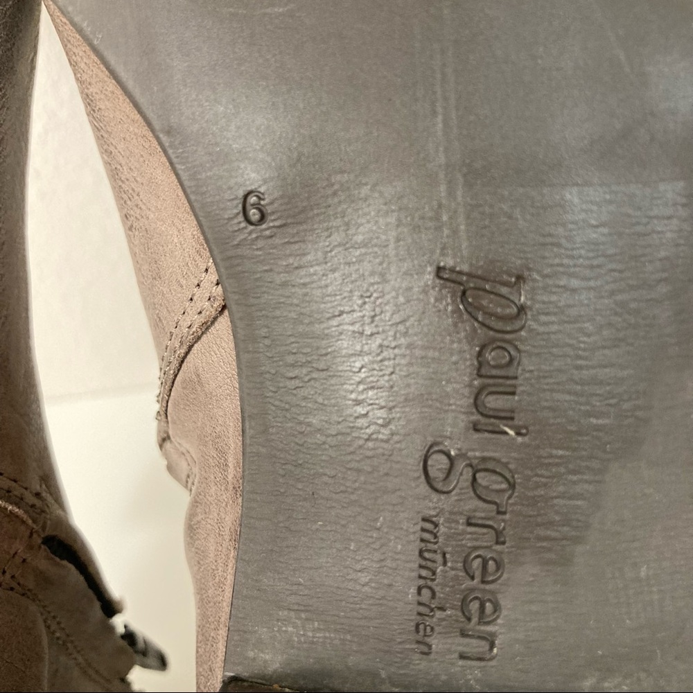 Paul Green Taupe Grey leather boots booties handmade sUK 6  US 8.5 8 1/2  B032 - Picture 12 of 15
